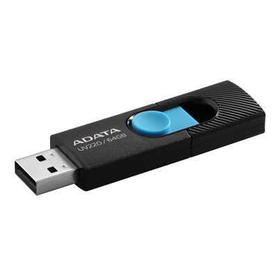 Флеш пам'ять USB A-DATA AUV220 64GB USB 2.0 Black/Blue (AUV220-64G-RBKBL) 01020501963 фото