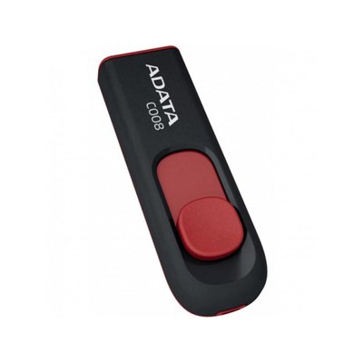 Флеш пам'ять USB A-DATA C008 8GB USB 2.0 Black/Red (AC008-8G-RKD) 01020201869 фото