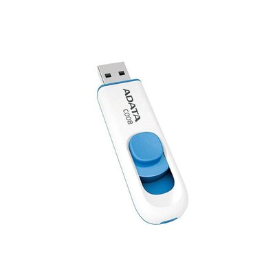 Флеш пам'ять USB A-DATA C008 64GB USB 2.0 White/Blue (AC008-64G-RWE) 01020501971 фото