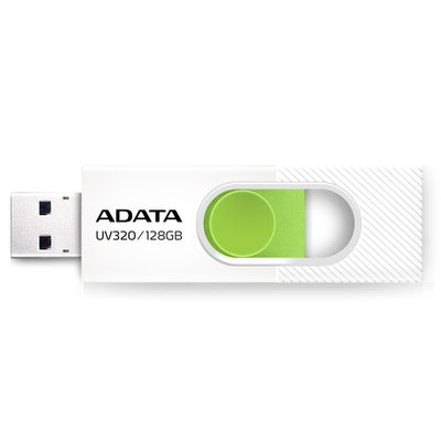 Флеш пам'ять USB A-DATA UV320 128GB USB 3.2 Gen1 White/Green (AUV320-128G-RWHGN) 01021102085 фото