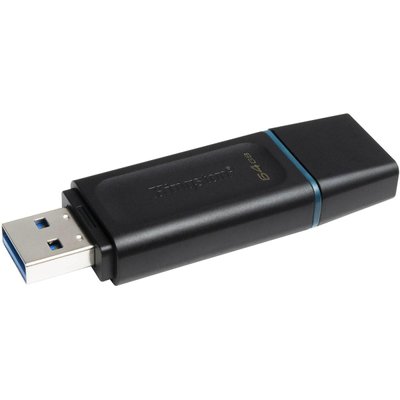 Флеш пам'ять USB Kingston DataTraveler Exodia 64GB USB 3.2 Gen1 Black/Teal (DTX/64GB) 01021002051 фото