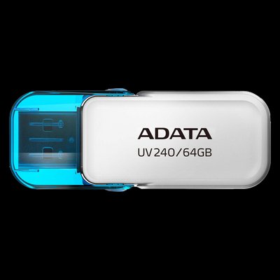 Флеш пам'ять USB A-DATA AUV240 64GB USB 2.0 White (AUV240-64G-RWH) 01020501974 фото