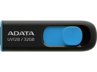 Флеш пам'ять USB A-DATA UV128 32GB USB 3.2 Gen1 Black/Blue (AUV128-32G-RBE) 01020902007 фото